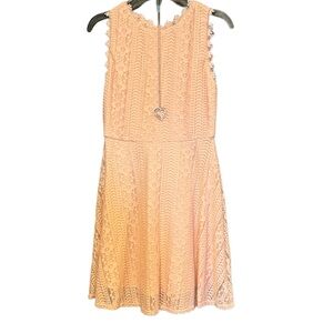 Amy Byer Peach Lace Trim Dress